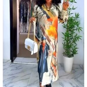 Multicolor Free-Flowing Dress